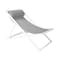 Armen Living Wave Outdoor Patio Aluminum Deck Chair in White Powder Coated Finish with Gray Sling Textilene LCWALOWH - alternate 1